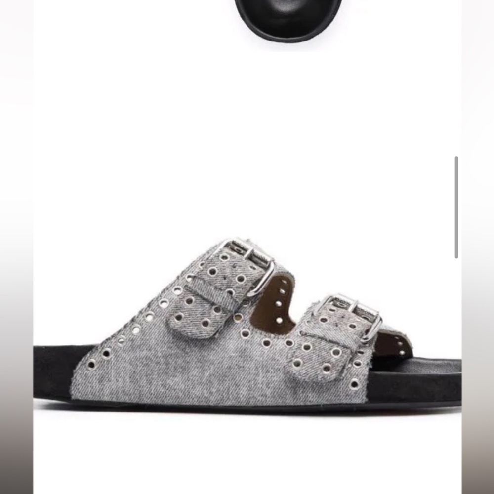 Isabel Marant Denim Studded Sandals - Picture 4 of 11